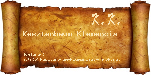 Kesztenbaum Klemencia névjegykártya